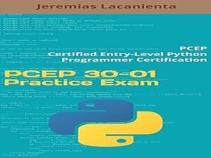 A Python certification practice exam book representing certified excellence and student success