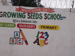 Young students engaging in creative learning at Growing Seeds Schools in The Gambia